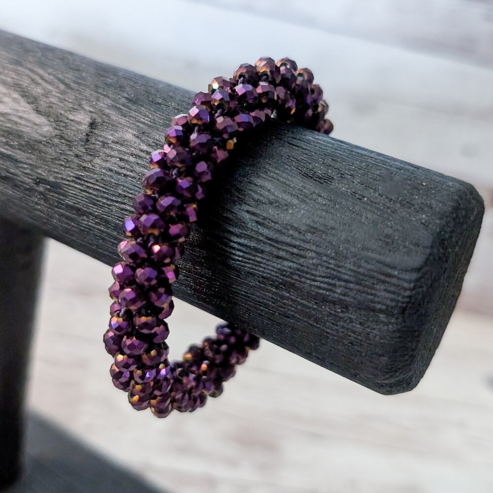 Vintage Bracelet Metallic Dark Purple Tone